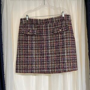 LOFT Multicolor Tweed Mini Skirt